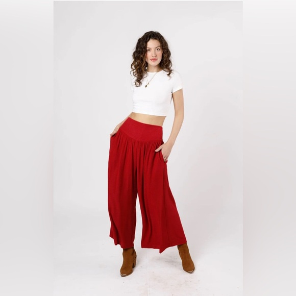 Band of Gypsies Reid Red Wide Leg Pants Small NWT - Picture 1 of 4